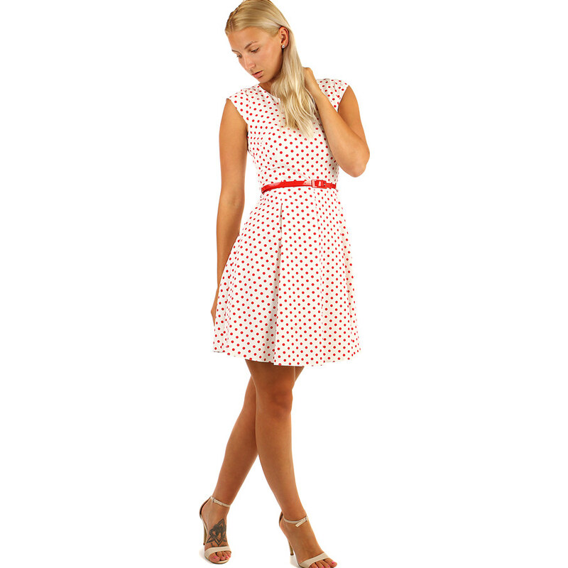 Glara Bodkované šaty ku kolenám 8395319