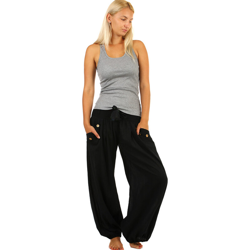 Glara Jednofarebné dámske háremové nohavice 9250533