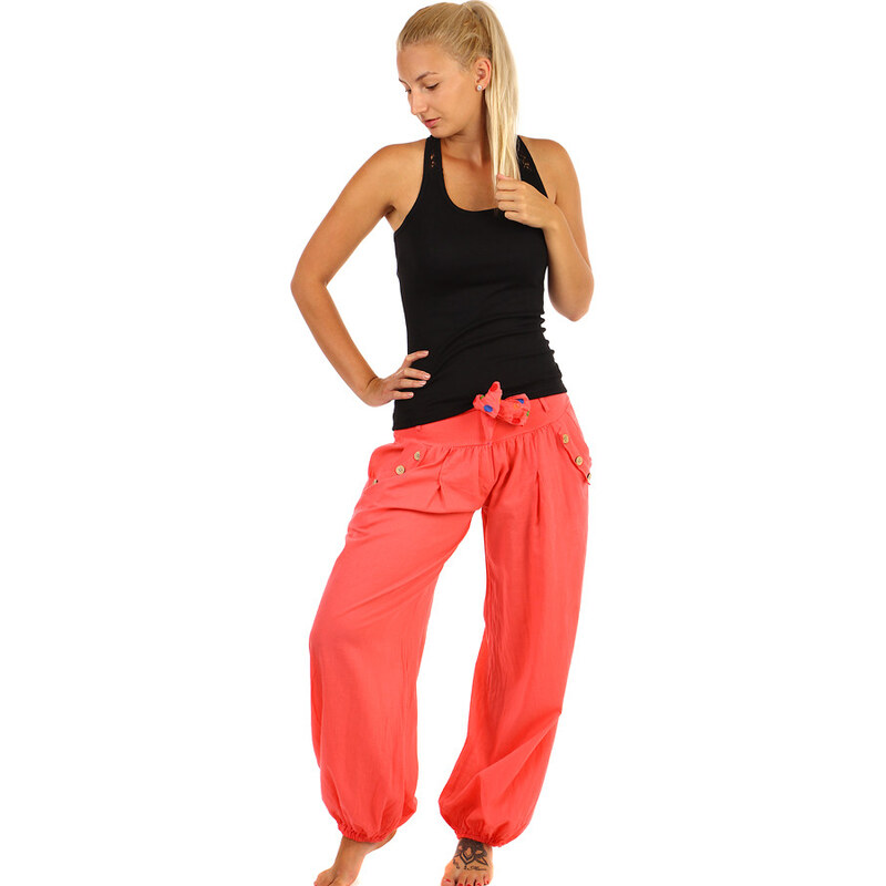 TopMode Jednofarebné dámske háremové nohavice