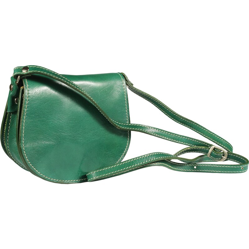 Zelená kožená talianska crossbody kabelka Mina Verde Scura NovaKabelka 51026801