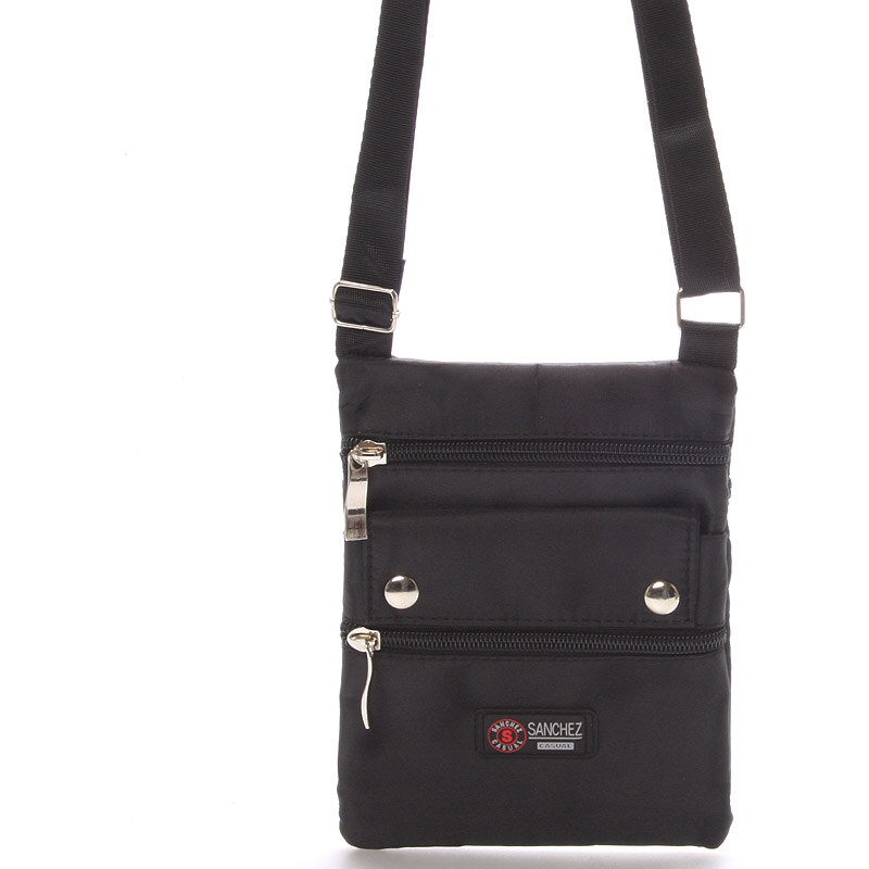 Textilná unisex crossbody kapsička čierna - Sanchez F84 čierna 67231374