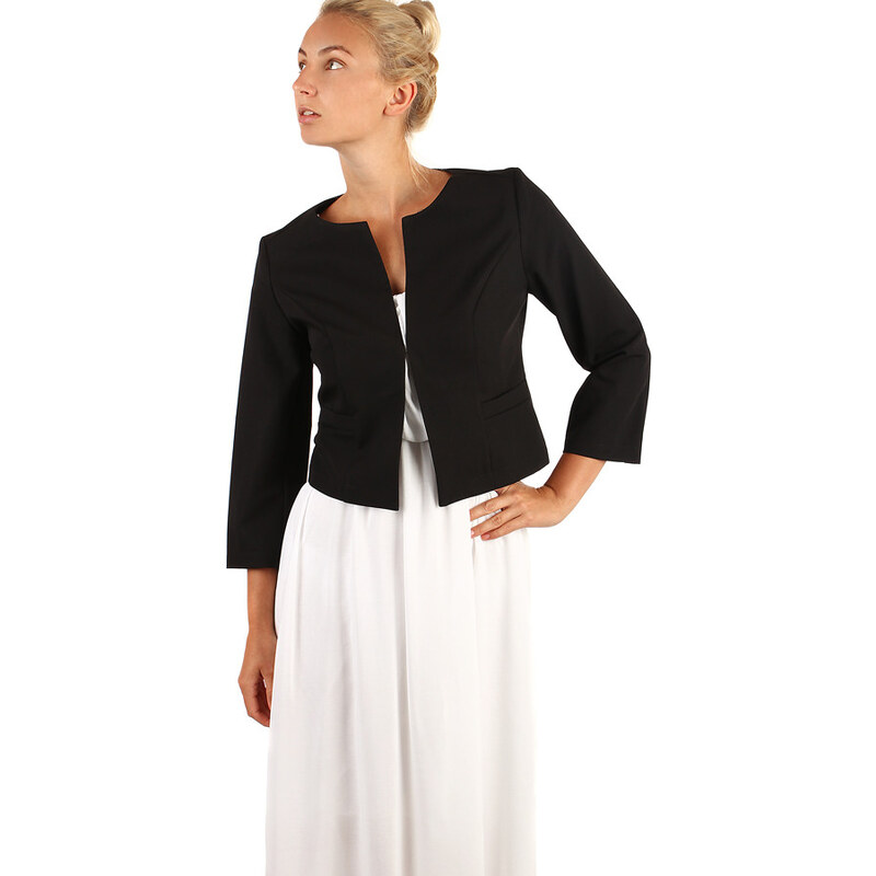 Glara Dámske sako s trojštvrťovými rukávmi - aj pre plnoštíhle 32409003