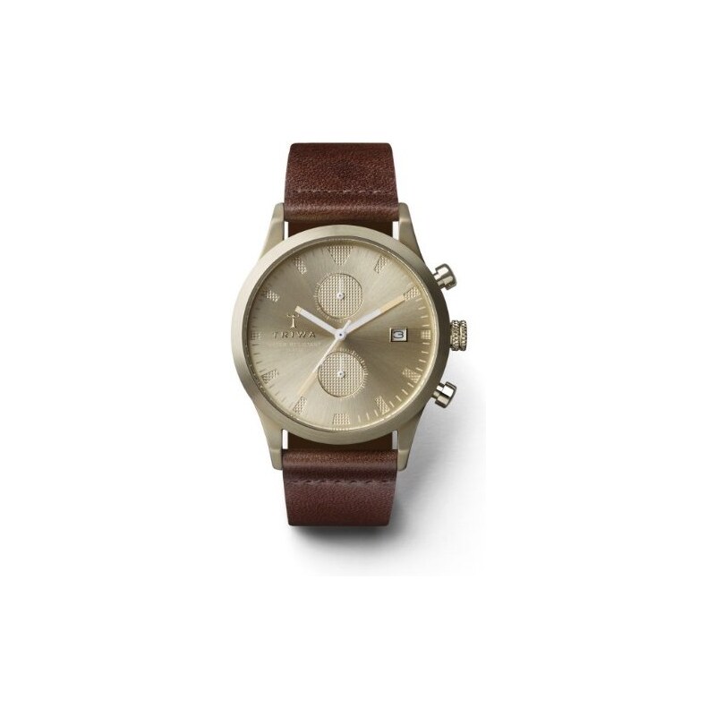 TRIWA Hodinky Sort of Black Champagne Chrono Dark Brown Classic
