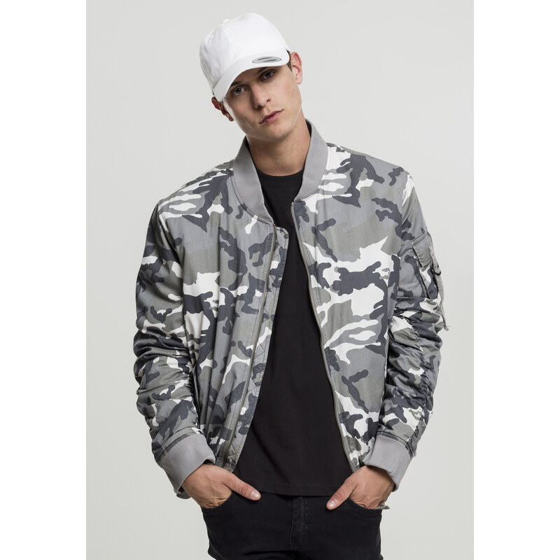 Urban Classics Vintage Camo Cotton Bomber Jacket snow camo 50682915