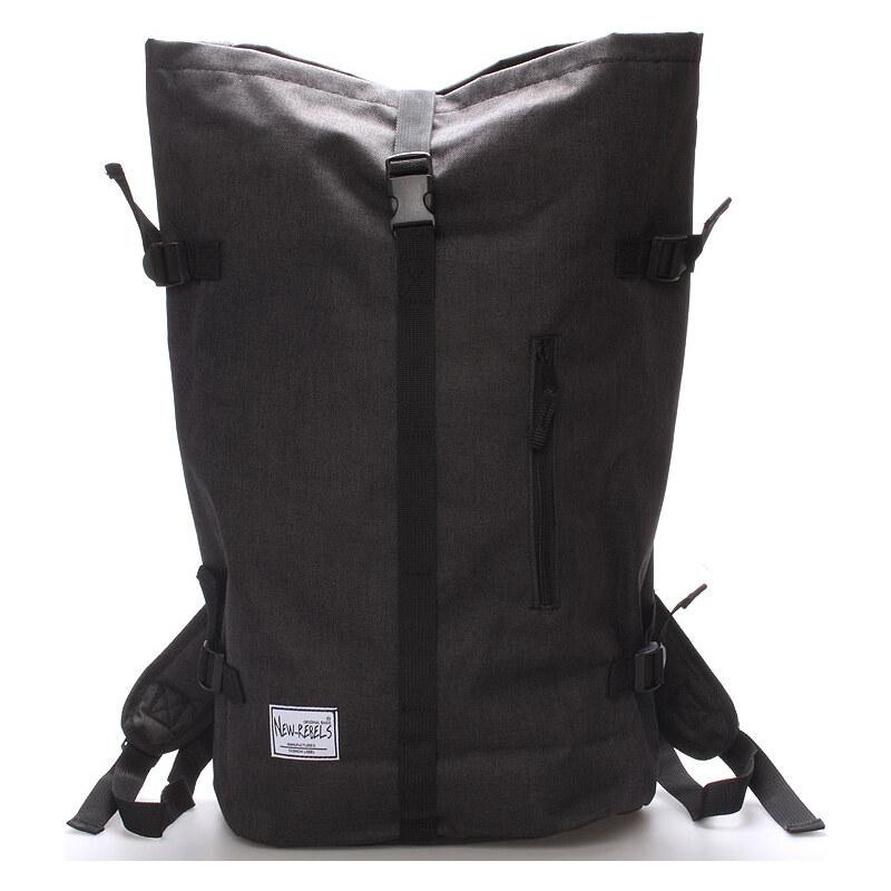 Jedinečný veľký štýlový unisex batoh čierny - New Rebels Rebback 5714562