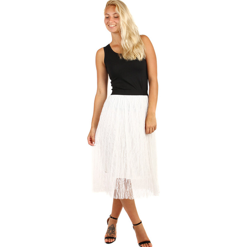 Glara Dámska plisovaná tylová midi sukňa 8395701