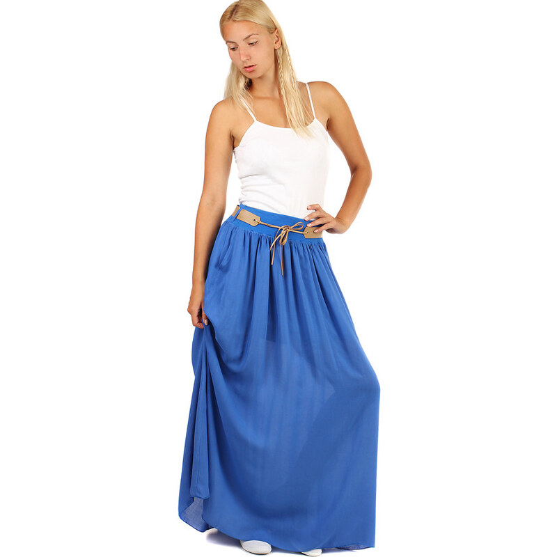 Glara Dámska dlhá sukňa s vreckami 8396972