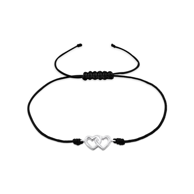 Olivie Povrázkový náramok 2 STRIEBORNÁ SRDIEČKA 0081 30978469