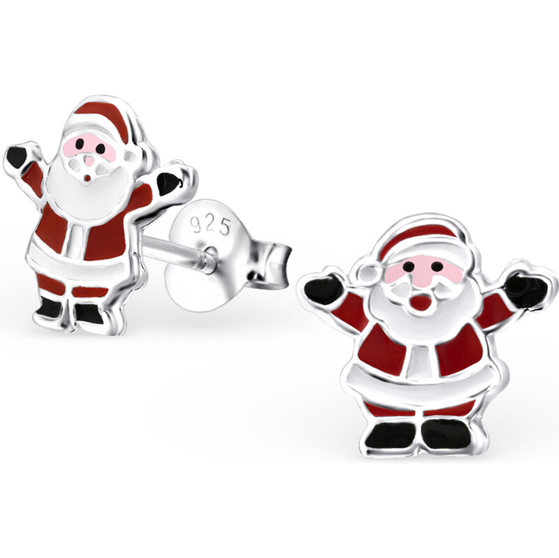 Olivie Detské strieborné náušnice SANTA CLAUS 0419 61689757