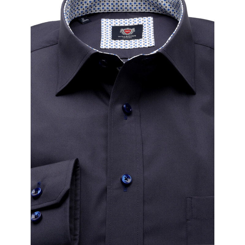Willsoor Pánska slim fit košeľa London (všetky výšky) 8378 vo tmavo modré farbe