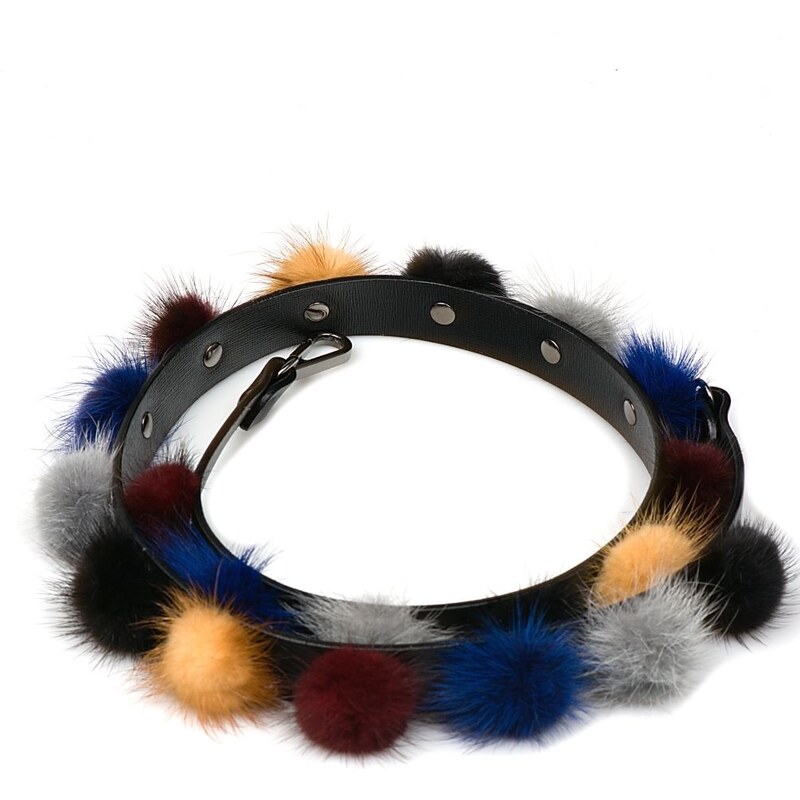 Blaire Kožený popruh s kožušinou multicolor 64988104