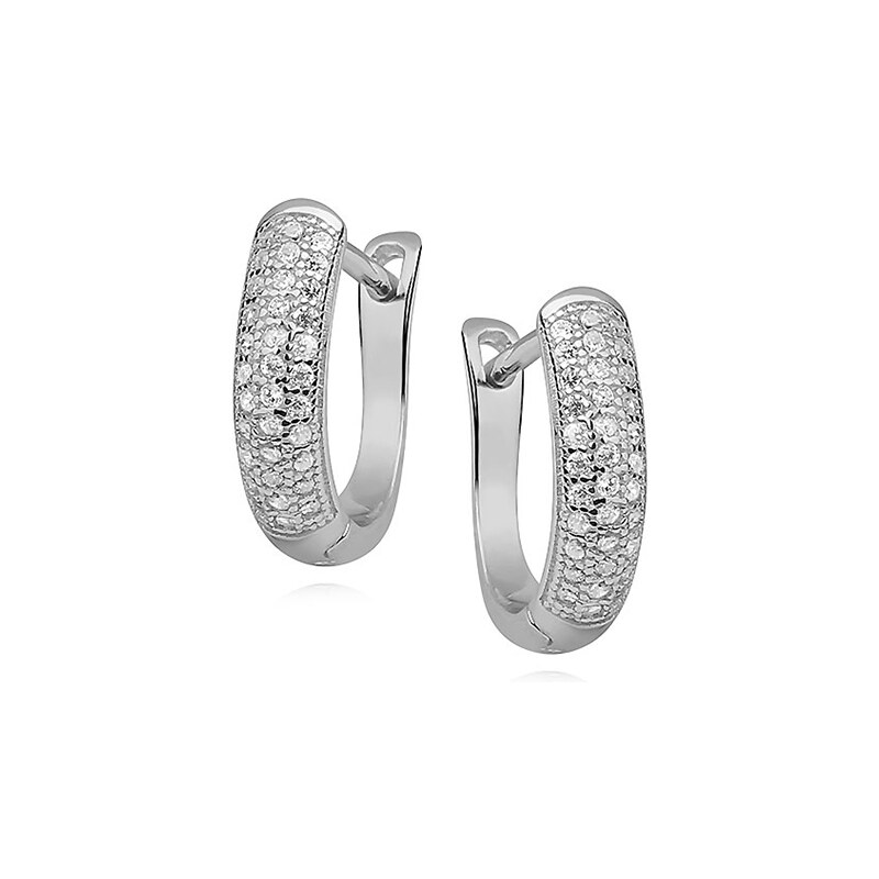 Olivie Luxusné strieborné náušnice so zirkónmi 1,4cm 0746 9398817