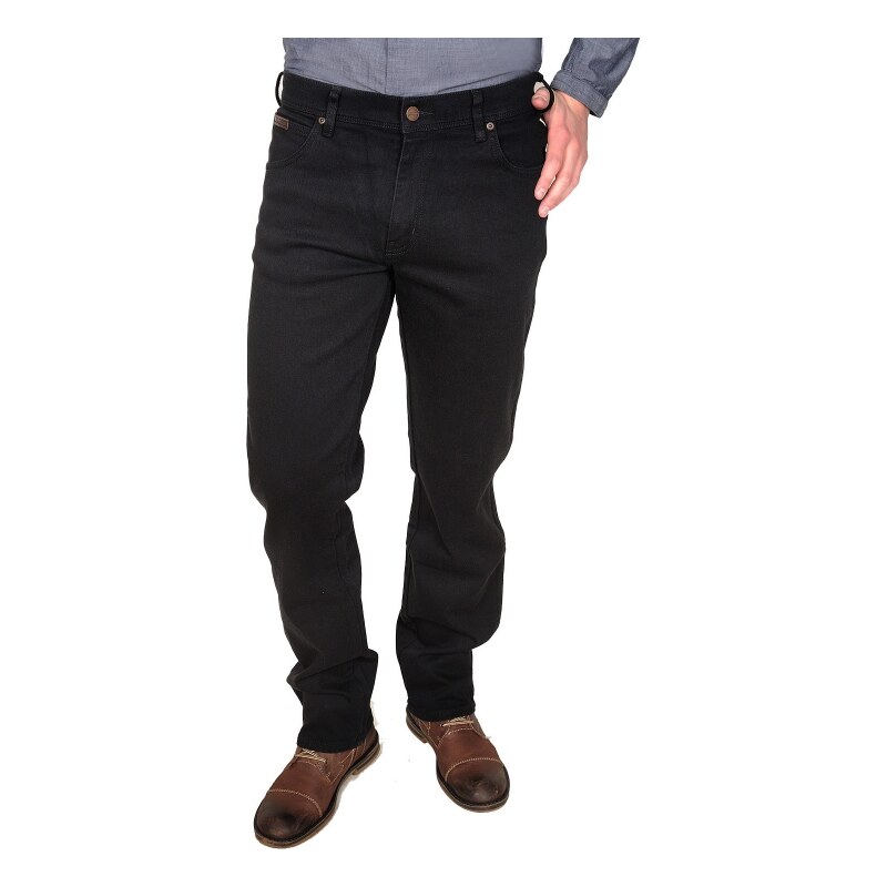 Pánske jeans WRANGLER W12109004 TEXAS STRETCH BLACK OVERDYE 23586742
