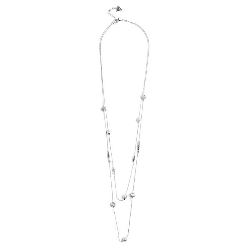 Outlet - GUESS náhrdelník Silver-Tone Beaded Fireball Necklace, 6540