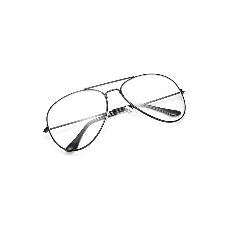 Sunmania Čierne číre okuliare pilotky Aviator 3971669