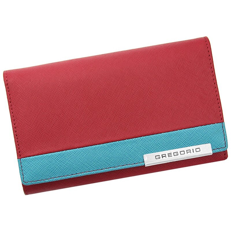 Gregorio Kožená červeno-modrá dámska peňaženka v darčekovej krabičke
