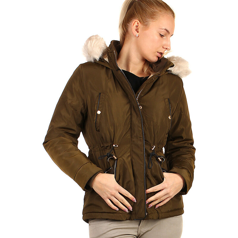 Glara Dámska zimná parka s chlpatou kapucňou aj pre plnoštíhle 8396113