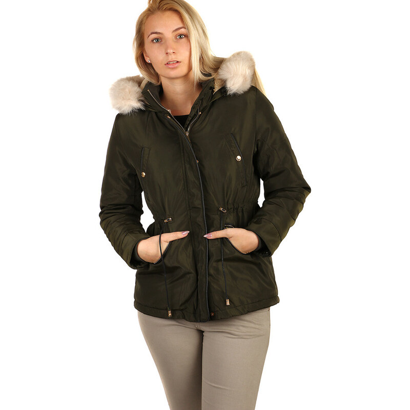Glara Dámska zimná parka s chlpatou kapucňou aj pre plnoštíhle 8396114