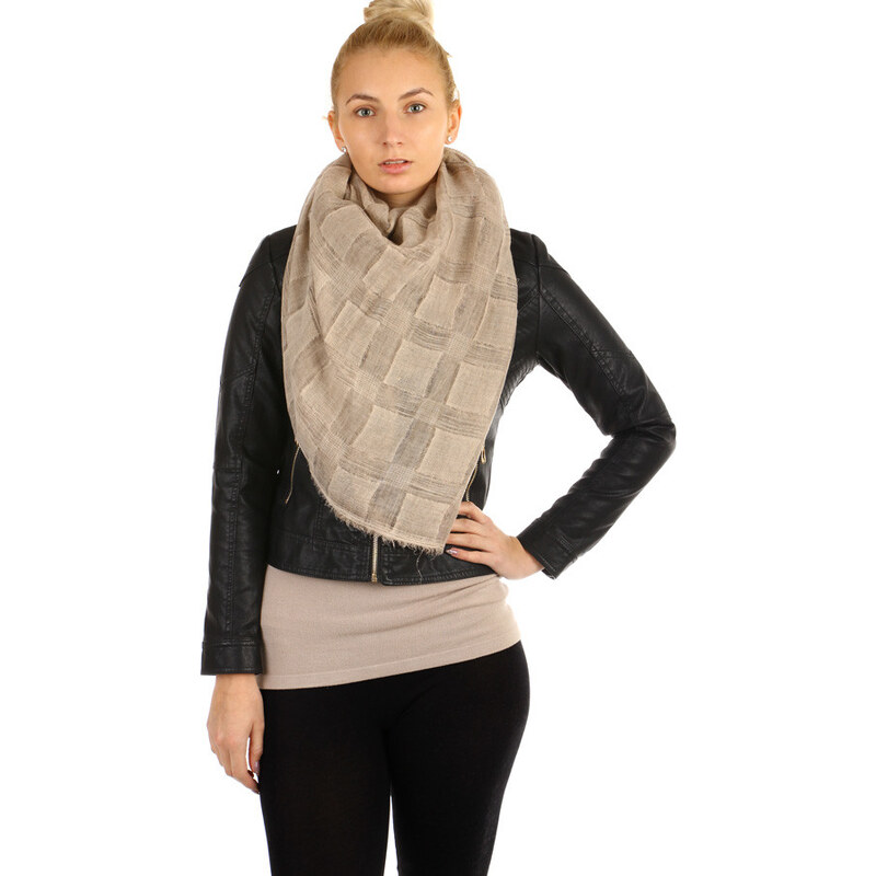 Glara Kockovaná maxi šatka 8396222