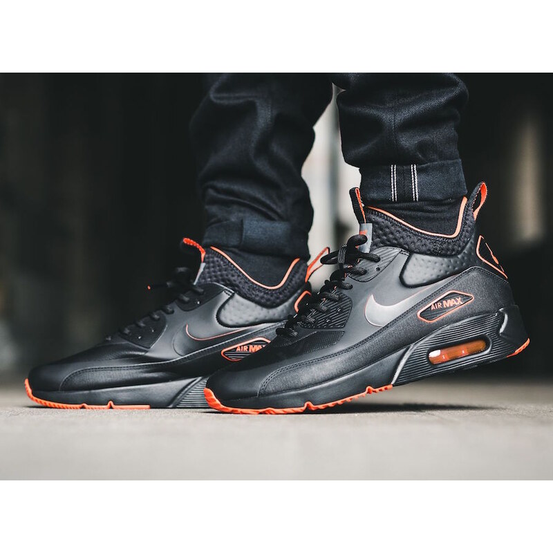 nike air max 90 ultra mid winter black total crimson