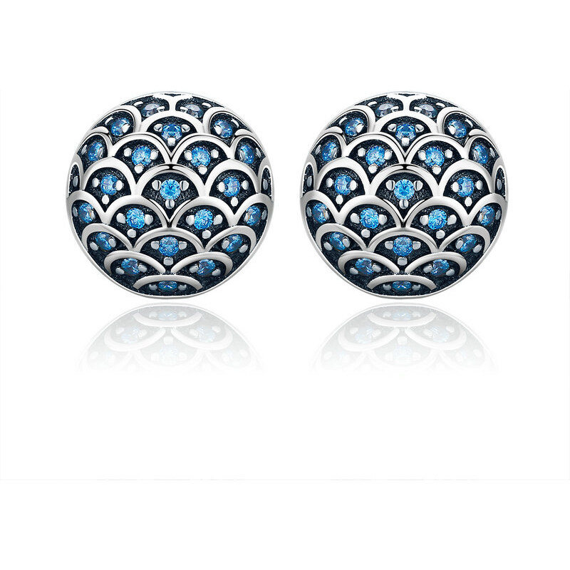 Emporial strieborné náušnice Trblietajúce sa mora SCE239 28294605