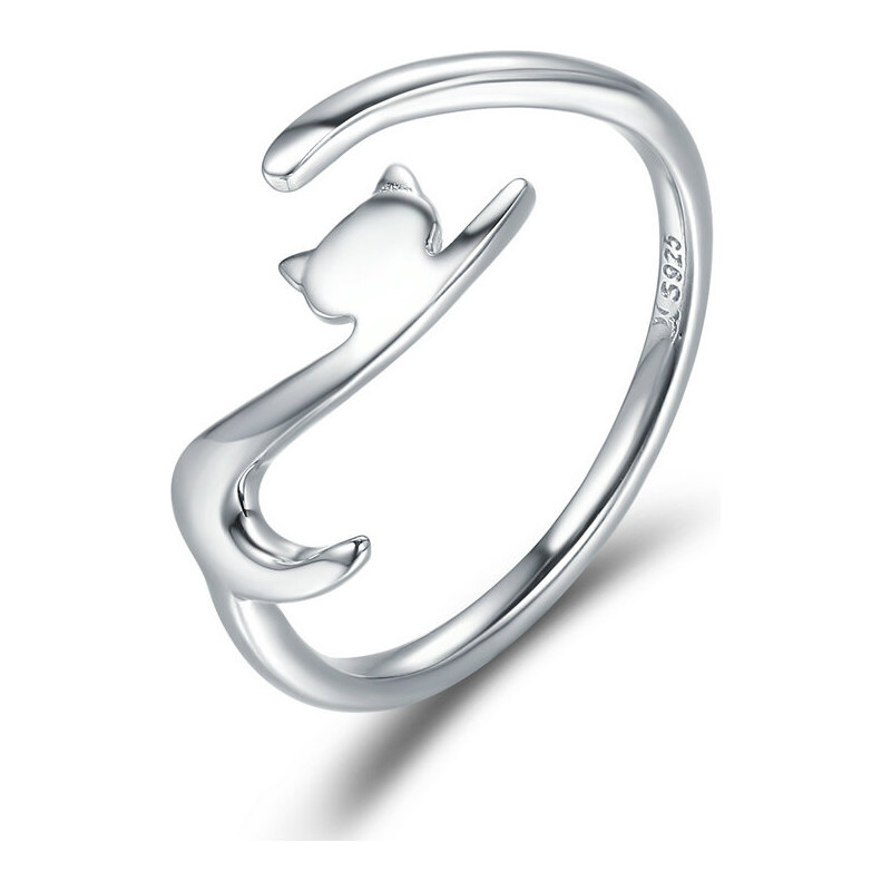 Emporial strieborný prsteň Mačka 28682768