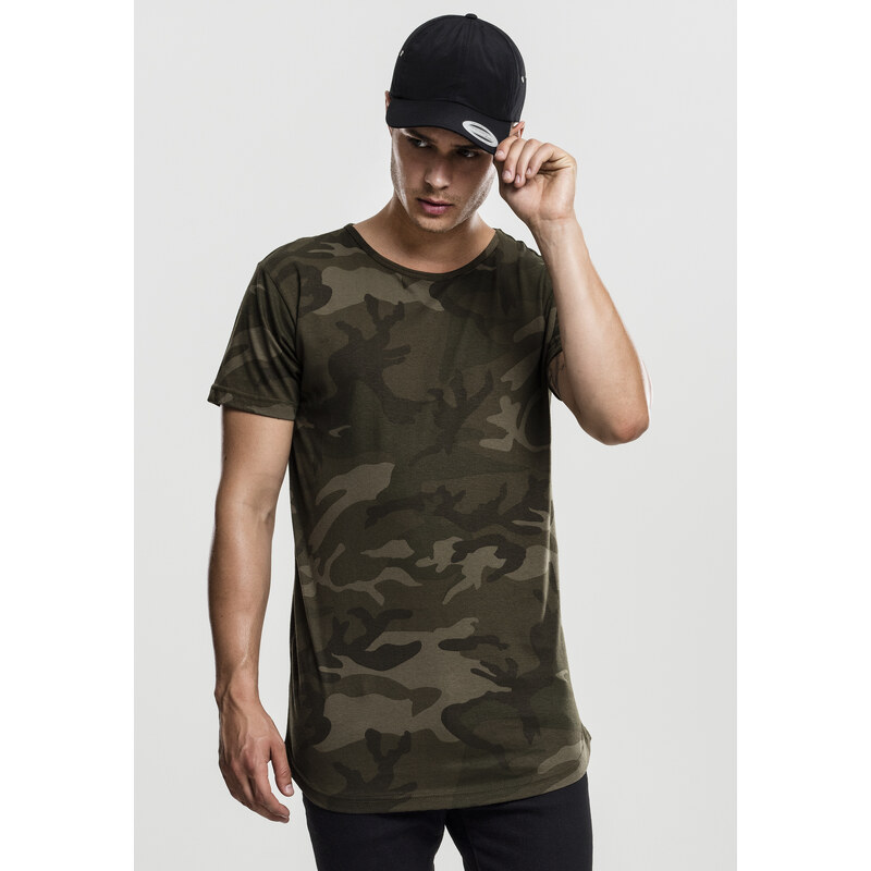Urban Classics Camo Shaped Long Tee Olive Camo 50686281