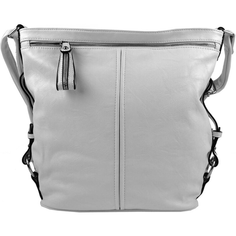 Mahel Moderná veľká crossbody kabelka 74-MH svetlo sivá 48820536