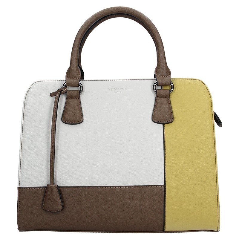 Dámska kabelka Hexagona 505235 - bielo-žltá 48228180