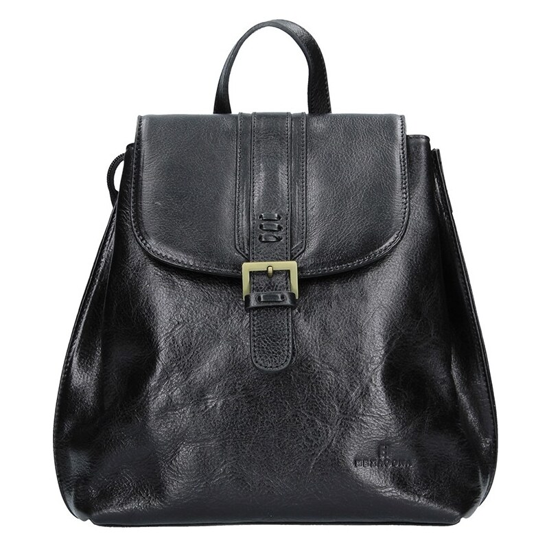 Dámsky kožený batoh Hexagona 112194 - čierna 48228193