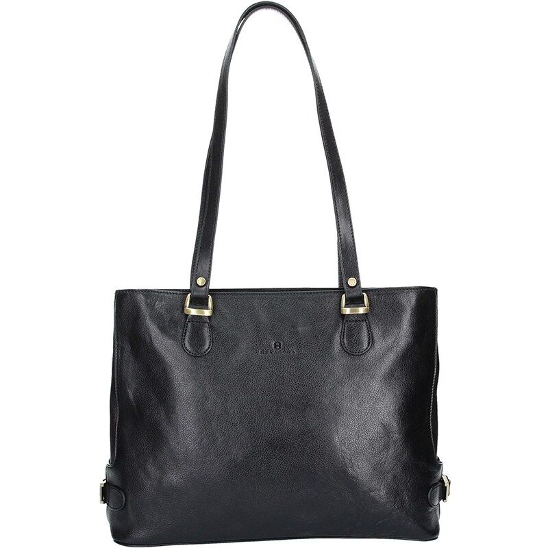Luxusní kožená dámská kabelka Hexagona 111321B - černá 65762833