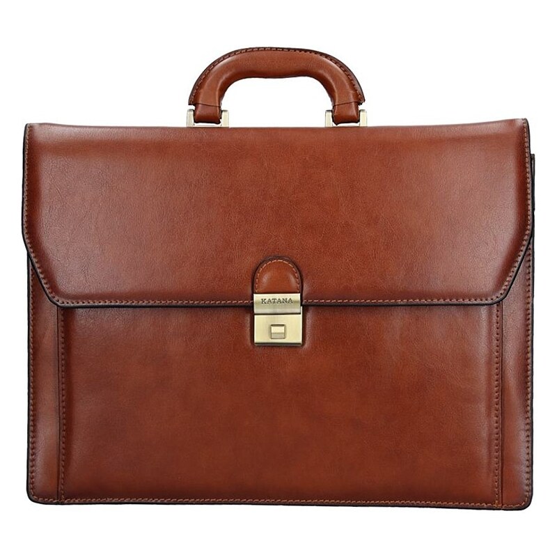 Pánska kožená aktovka Katana Ceasar - hnedá 42926790