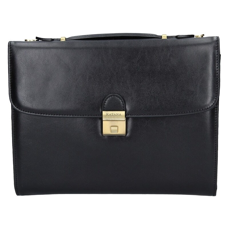 Pánske kožené spisovka Katana Eduard - čierna 64567098
