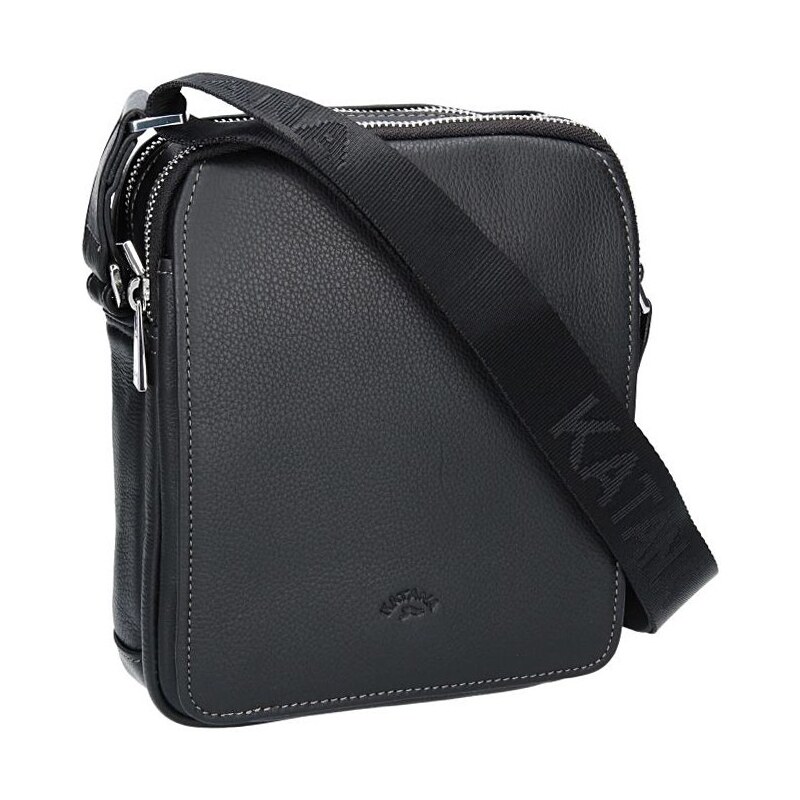 Pánska celokožená taška na doklady Katana Norbert - čierna 65912371