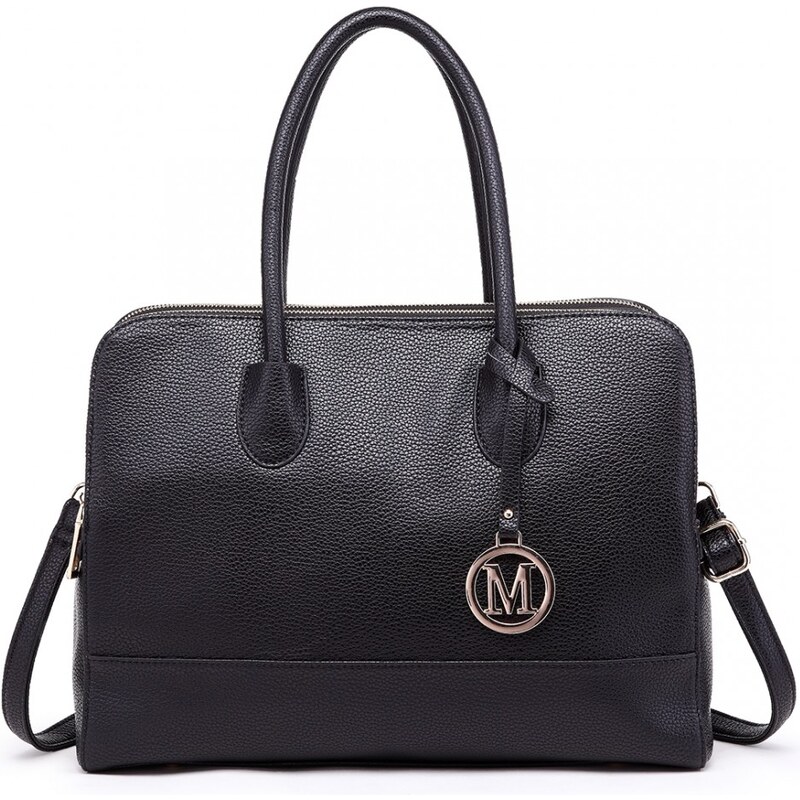 Konofactory Čierna objemná shopper kabelka s príveskom „Avery“ 59717994