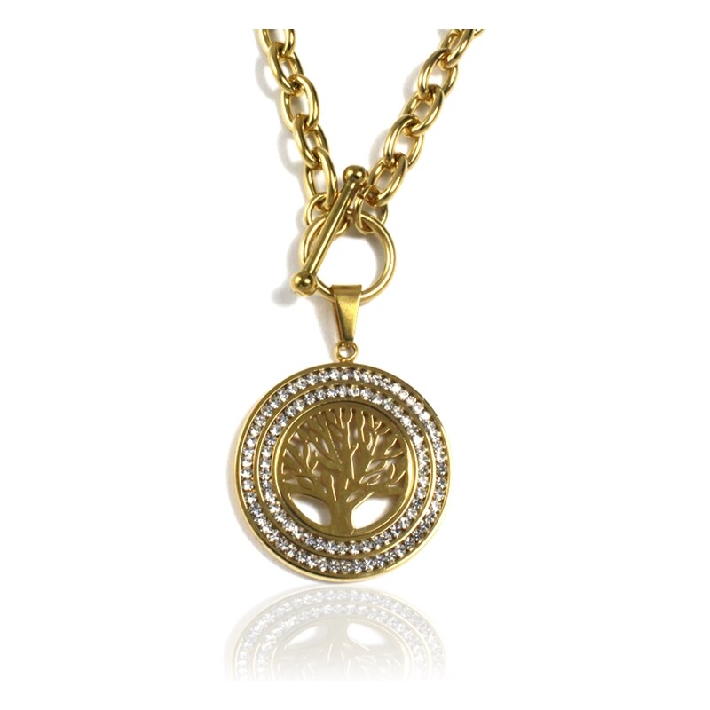 BEMI Design Dámsky náhrdelník z chirurgickej ocele strom života GOLD 10399691