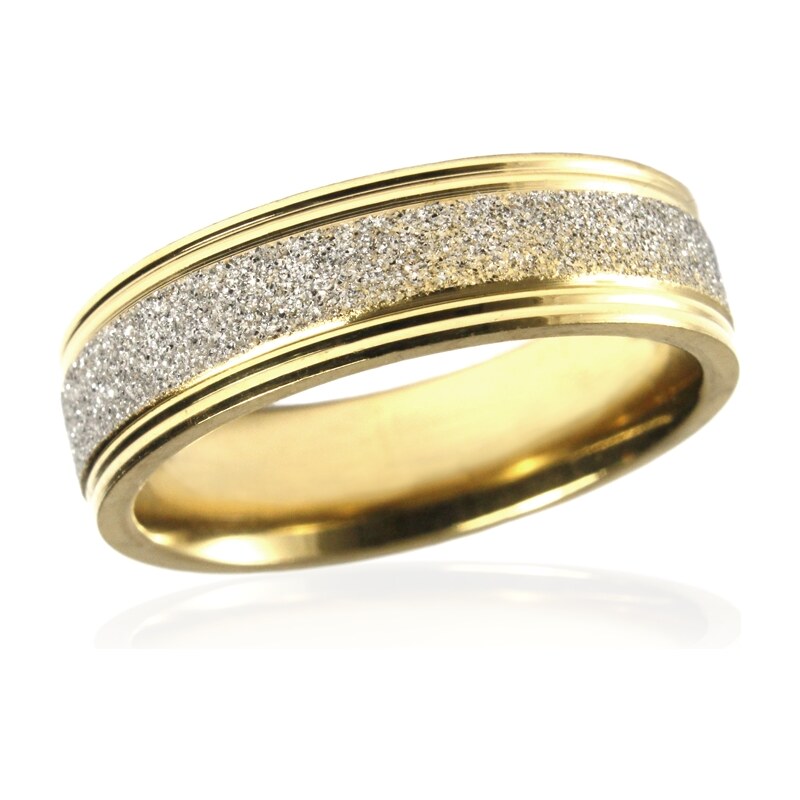 BEMI Design Pánsky prsteň z pieskovanej chirurgickej ocele GOLD/SILVER