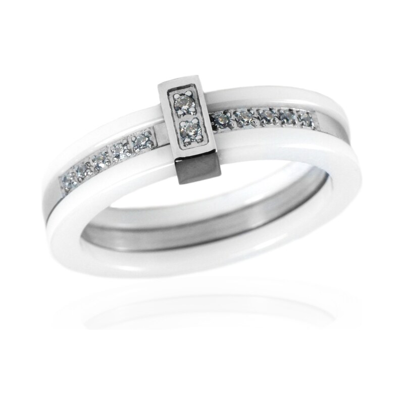 BEMI Design Dámsky keramický prsteň so zirkónmi S54130 20962771