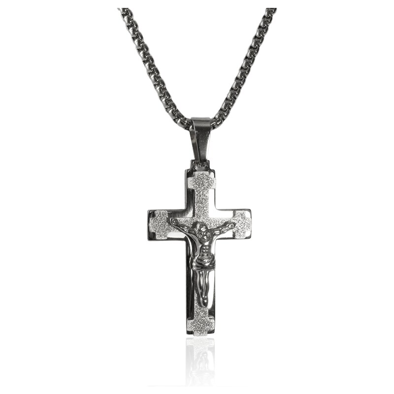 BEMI Design Náhrdelník kríž s Ježišom z chirurgickej ocele S214150 10399860