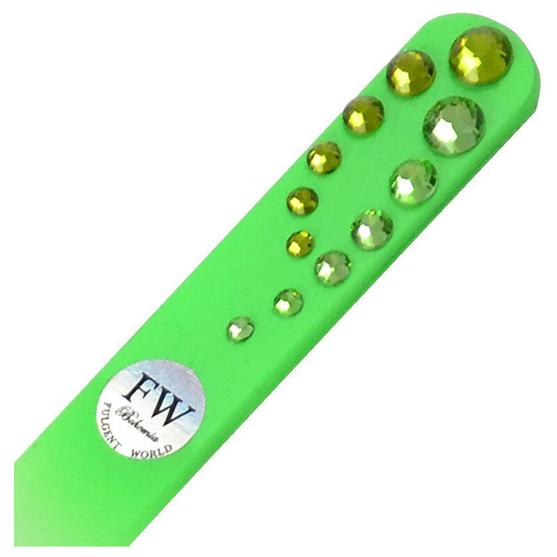 Sklenený pilník s kamienkami Swarovski - zelený