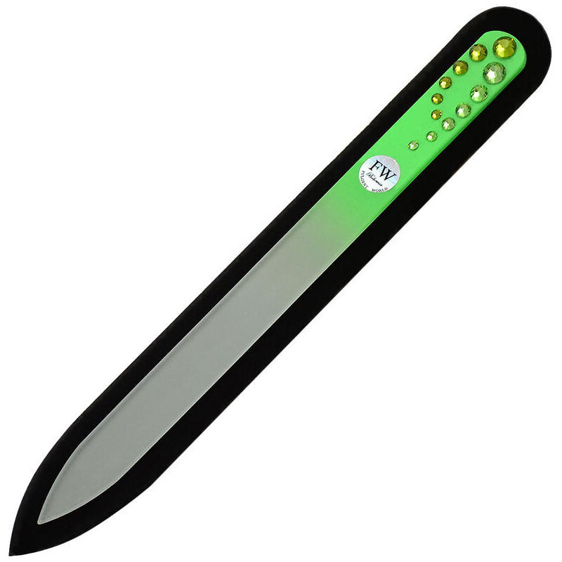Sklenený pilník s kamienkami Swarovski - zelený