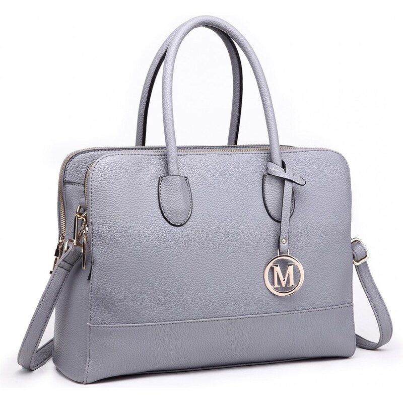 Miss Lulu Kabelka - Tote s trojitým predelením, šedá 46691267