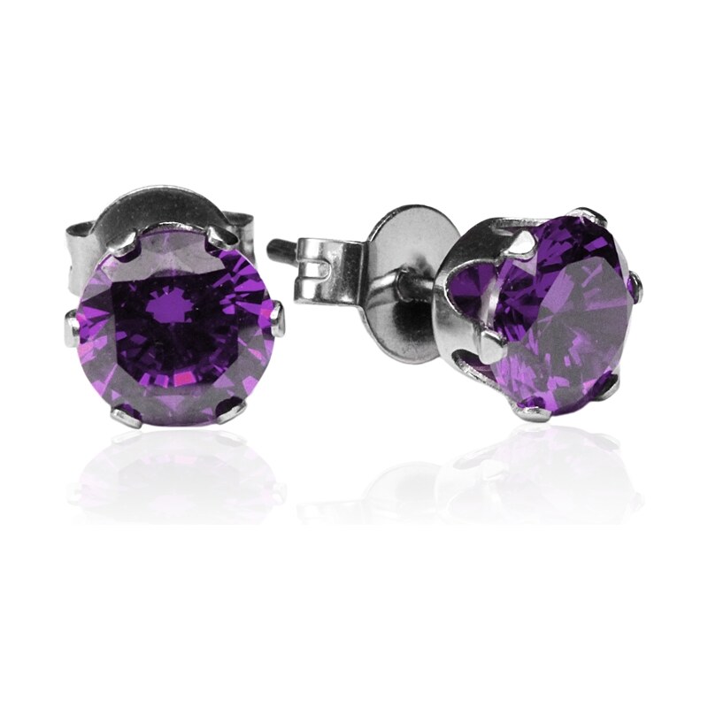 BEMI Design Náušnice s fialovými zirkónmi ⌀ 0,6 cm S273020 10399916