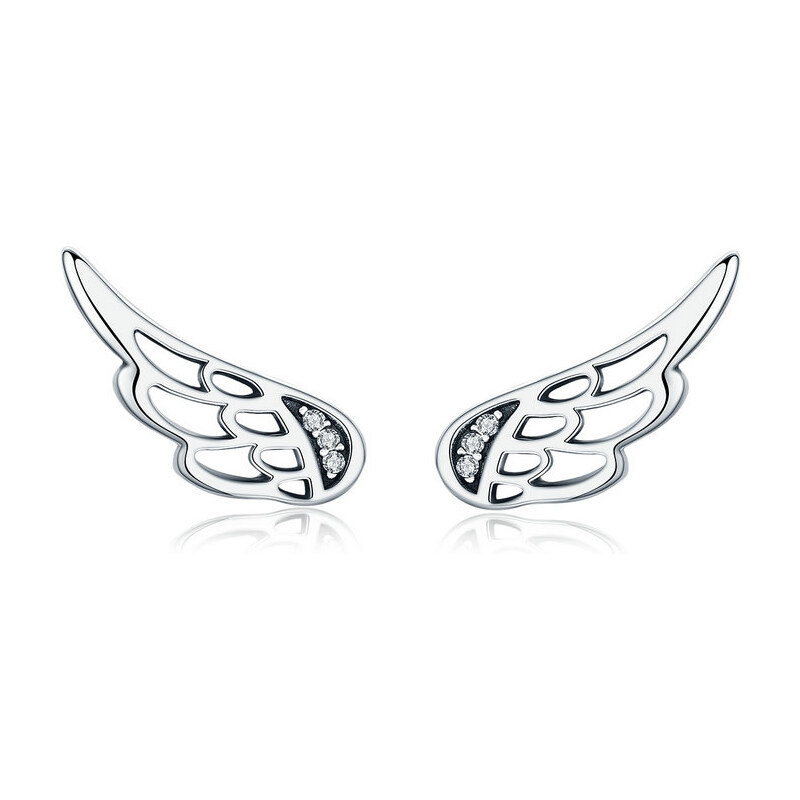 Emporial strieborné náušnice Trblietavé anjelské krídla SCE343 28171943