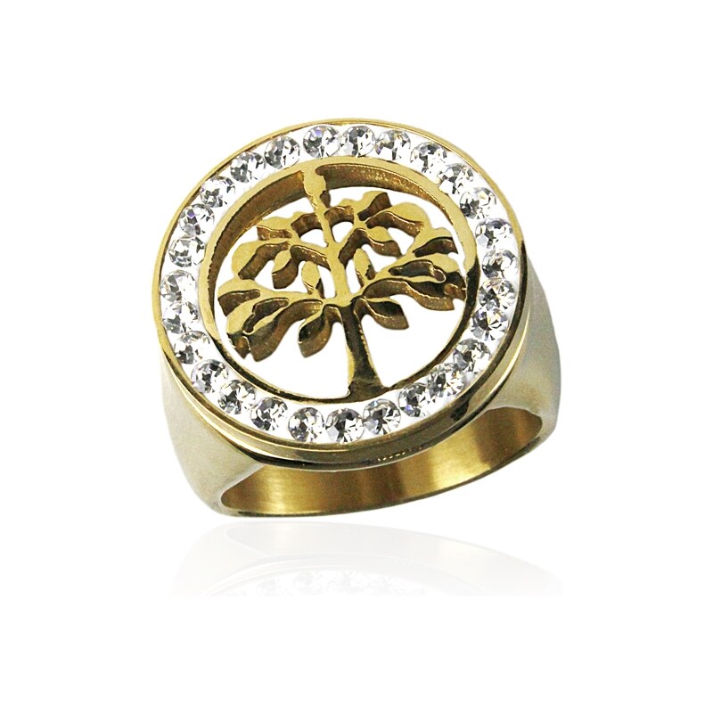 BEMI Design Dámsky prsteň strom života gold z chirurgickej ocele 10399932