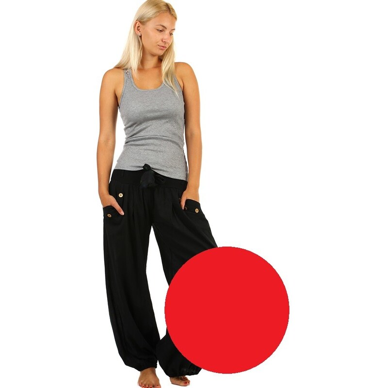 Glara Jednofarebné dámske háremové nohavice 8395440