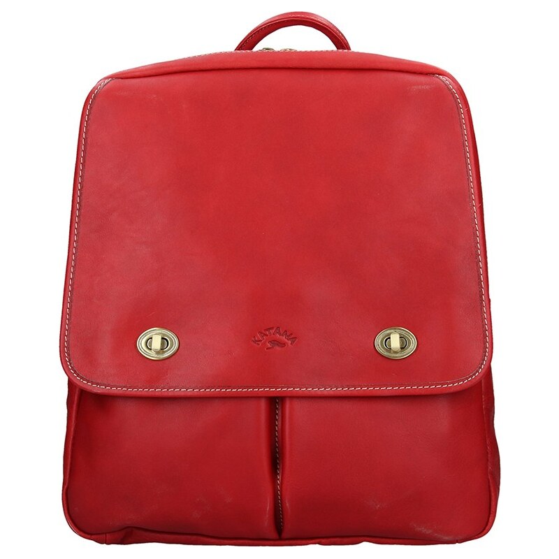 Elegantný dámsky kožený batoh Katana Petra - červená 24847480