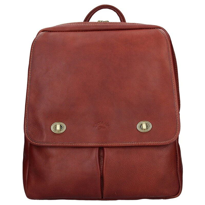 Elegantný dámsky kožený batoh Katana Petra - koňak 24847481