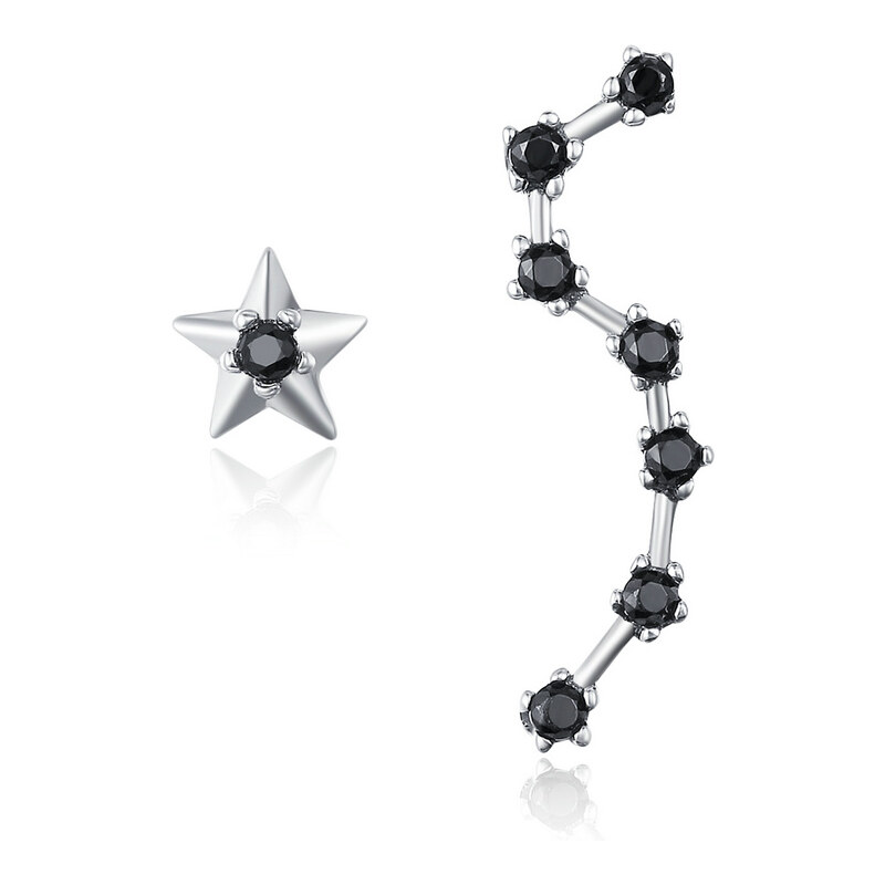 Emporial strieborné náušnice Nočná hviezdna obloha SCE166 28183407