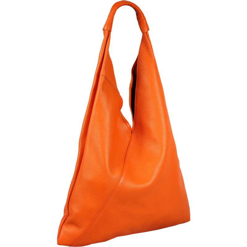 NovaKabelka.sk Dámská kožená kabelka Talianska kabelka Alma Arancione v oranžovej farbe oranžová